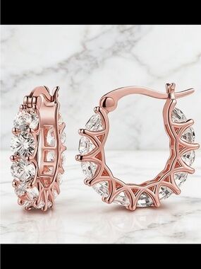 Affordable Fashion Finds Rose Gold Crystal Hoop Earrings